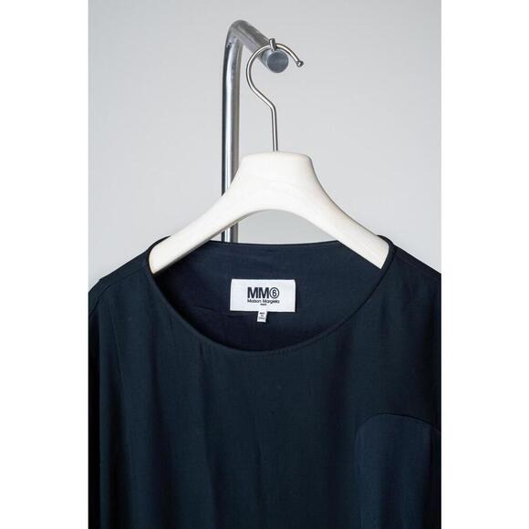 Maison Margiela Black Satin Sleeve Circle Pocket Dress - Picture 6 of 8